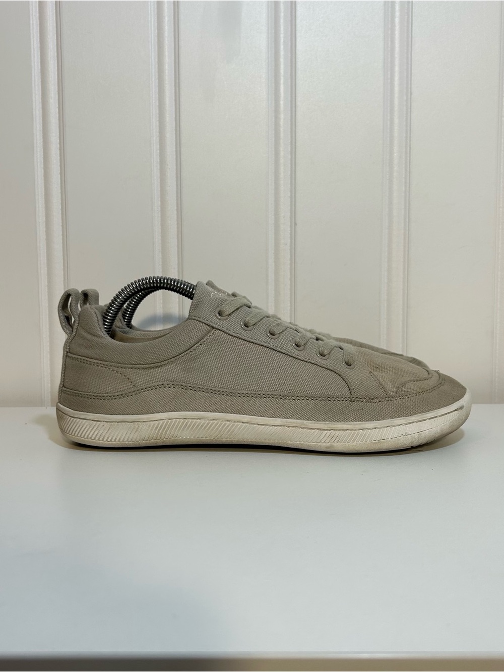 Rutsu barefoot Casual Canvas lace Sneaker in Light Taupe cream men’s 8